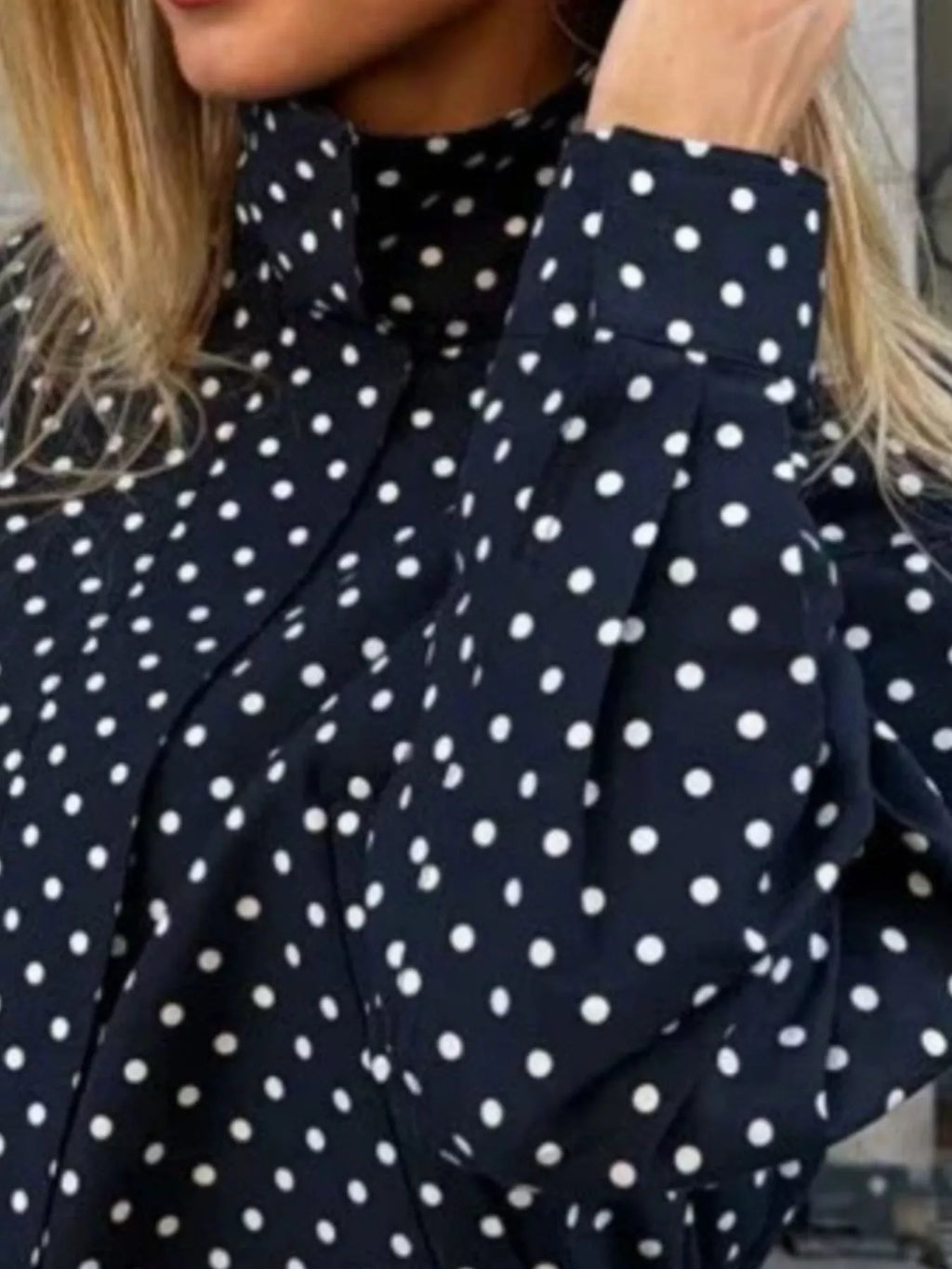 Polka dot zip-up casual jacket, view 14