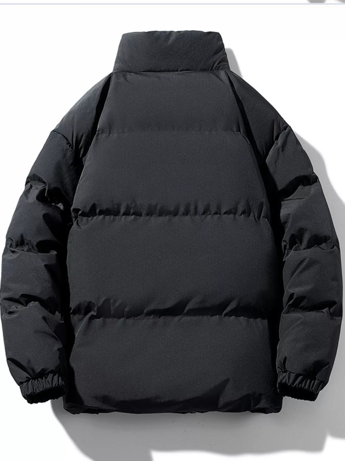 Men's plus size sherpa-lined zip-up puffer jacket, view 4