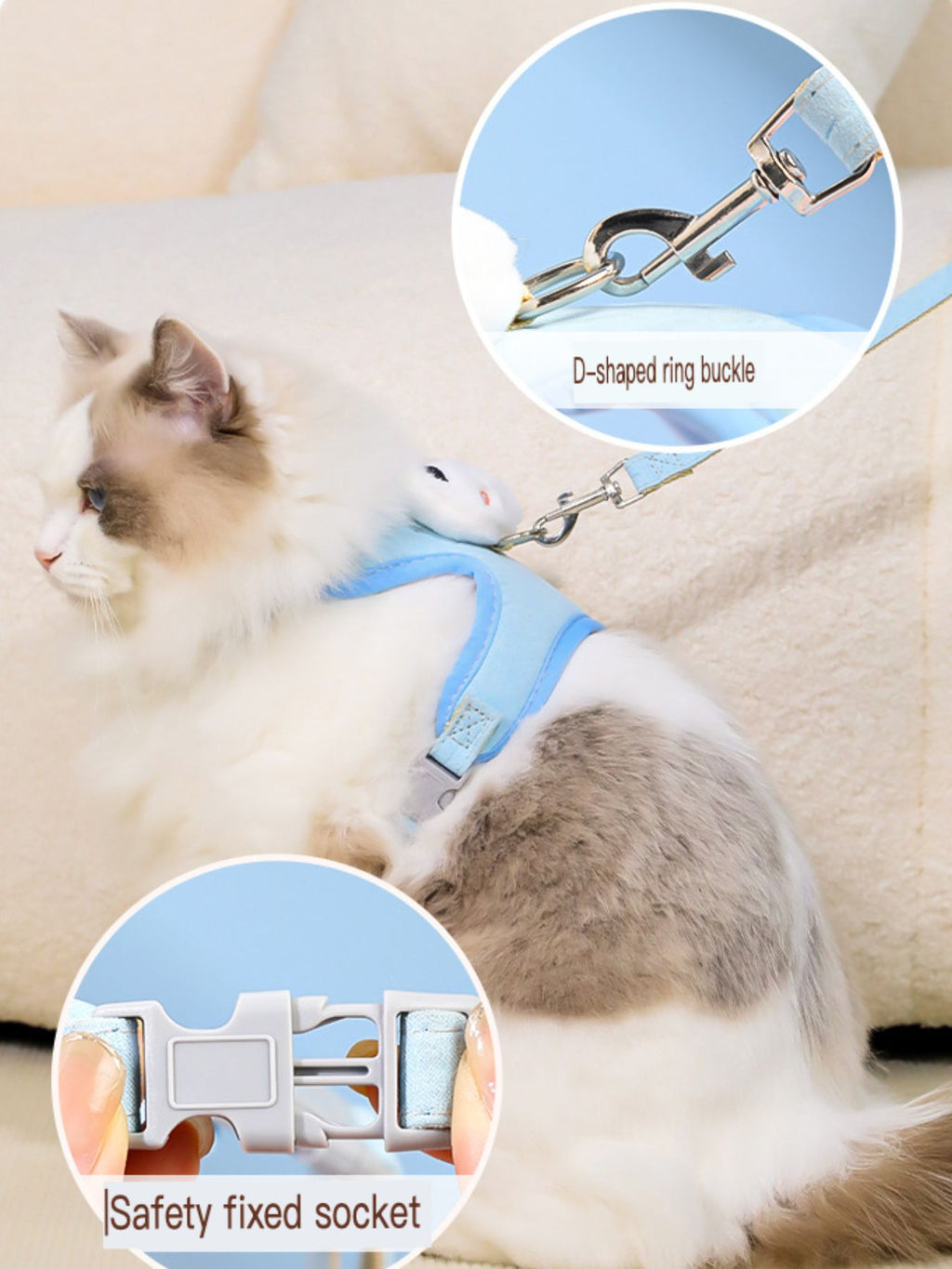 Breathable mesh pet harness from Trendsi featuring animal-themed design and adjustable straps for comfortable pet walking.