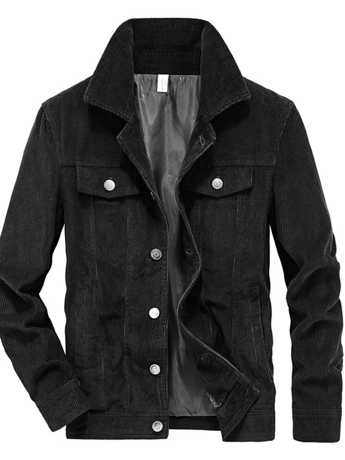 Men's plus size classic corduroy button-down jacket