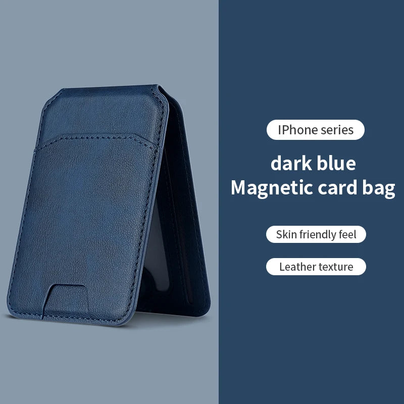 Magnetic Leather Phone Card Wallet