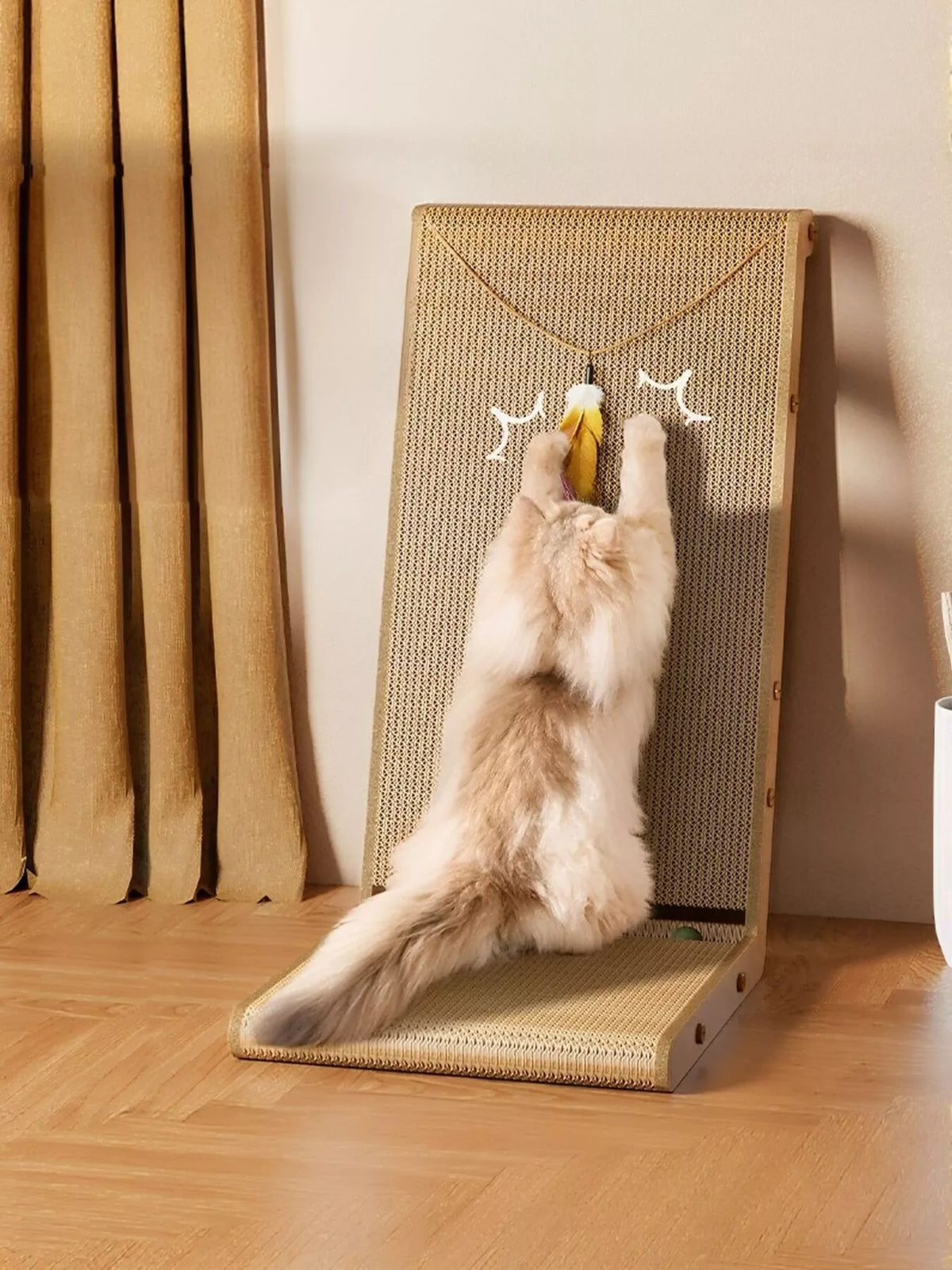 Interactive sisal cat scratching post with dangling toy from Trendsi, featuring sisal surface and playful hanging toy for cats.