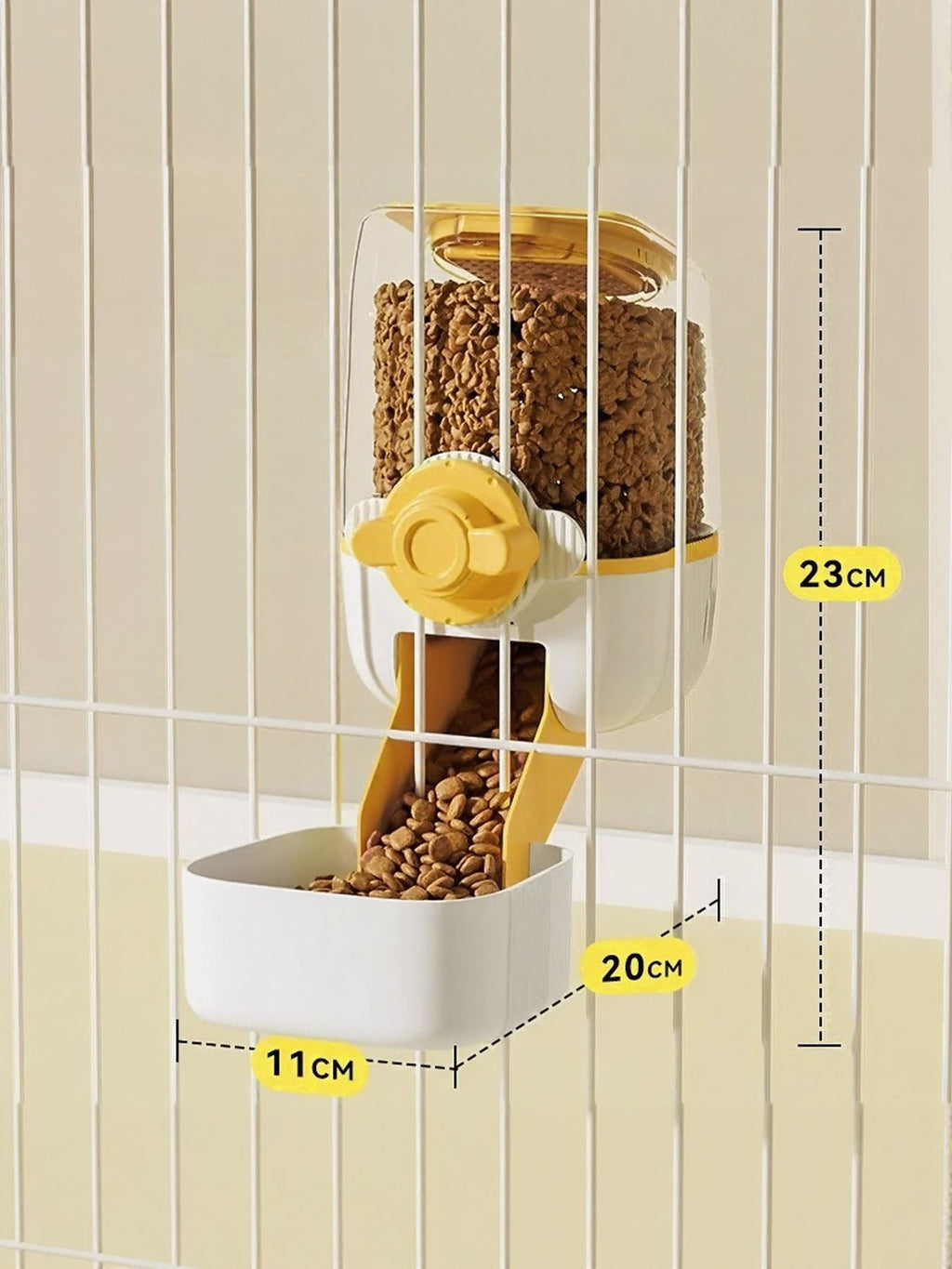 Automatic pet feeder and waterer by Trendsi, showing a sleek machine with food and water dispensers for pets.