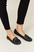 Forever Link slip-on bow flats loafers by Trendsi, featuring a sleek design and comfortable fit with stylish bow detail.