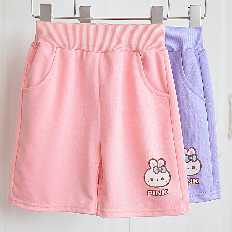 Girls' Cotton Mid-Length Sport Shorts