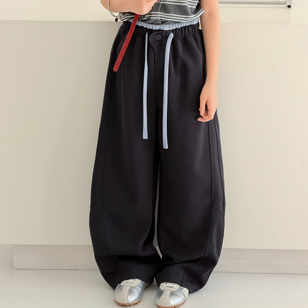 Girls' Casual Tapered Pants – Gray or Dark Blue