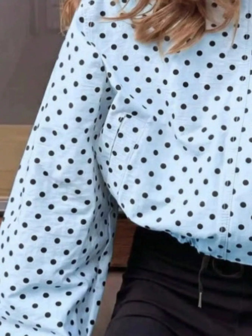 Polka dot zip-up casual jacket, view 12