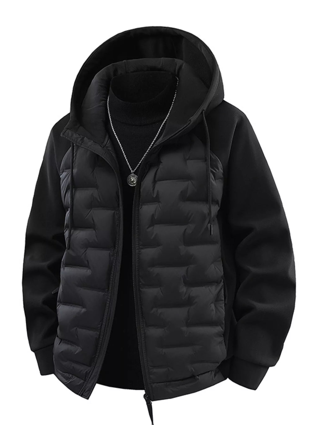 Men's plus size hooded padded jacket