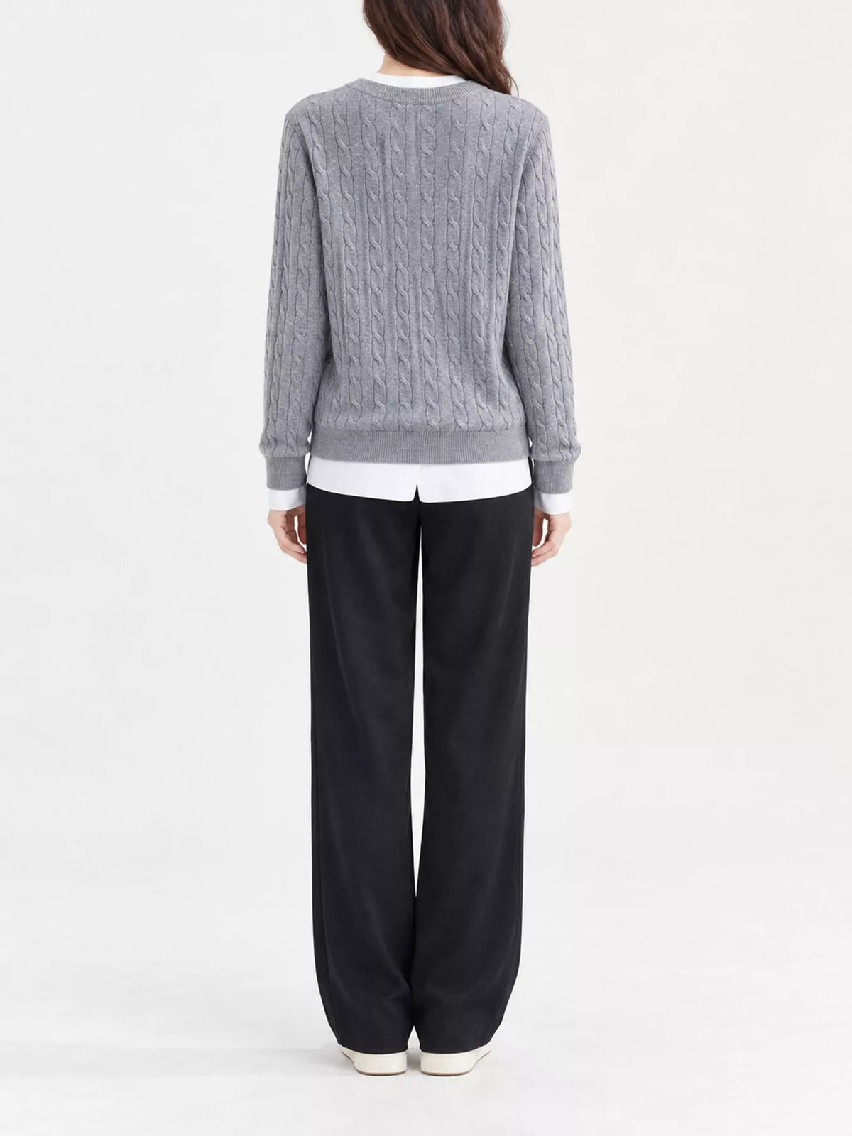 Cable-knit button-down cardigan, view 16