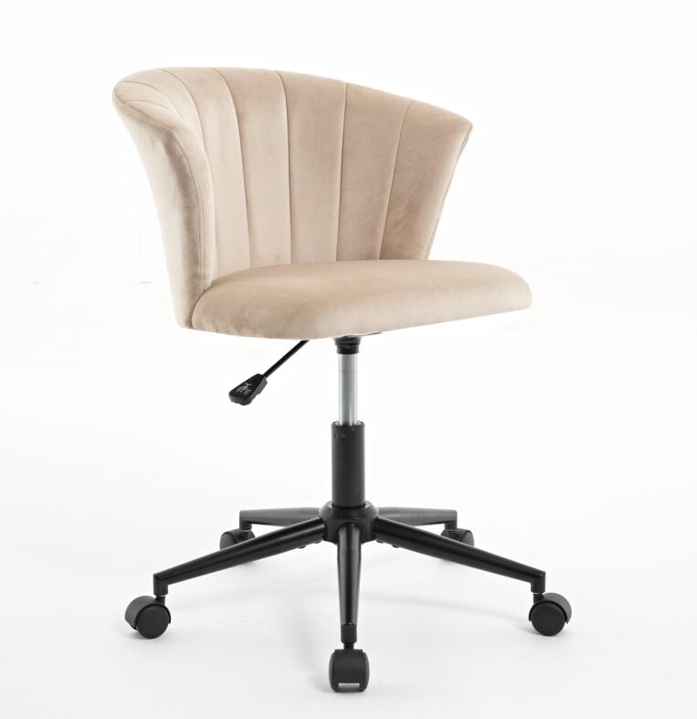 Camel Velvet-Style Swivel Office Chair