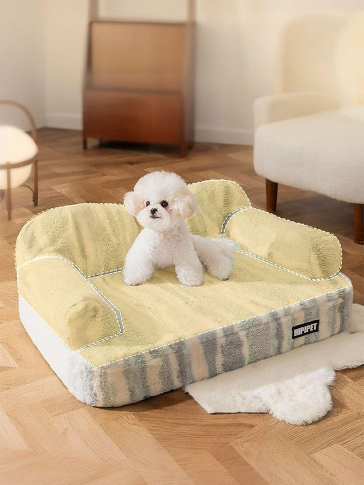 Soft plush pet bed by Trendsi featuring a cozy, cushioned design ideal for small to medium-sized pets.
