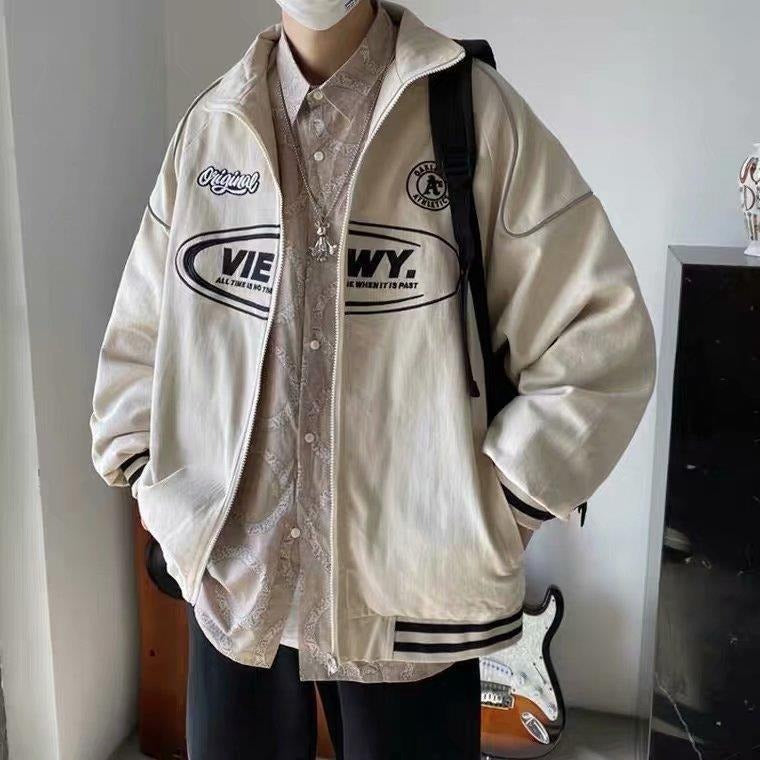 Women's Letter-Print Baseball Bomber Jacket