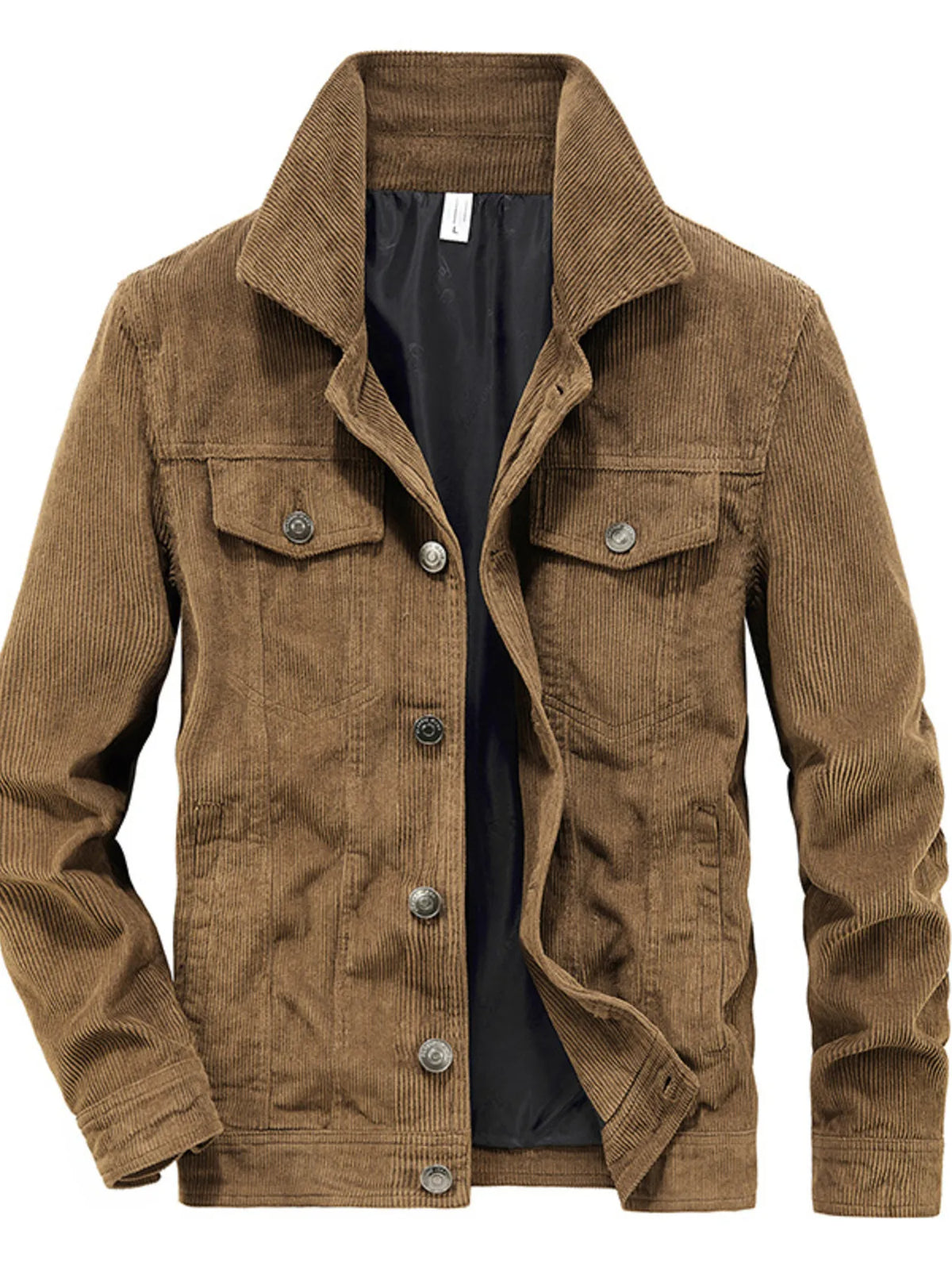 Men's plus size classic corduroy button-down jacket, view 6