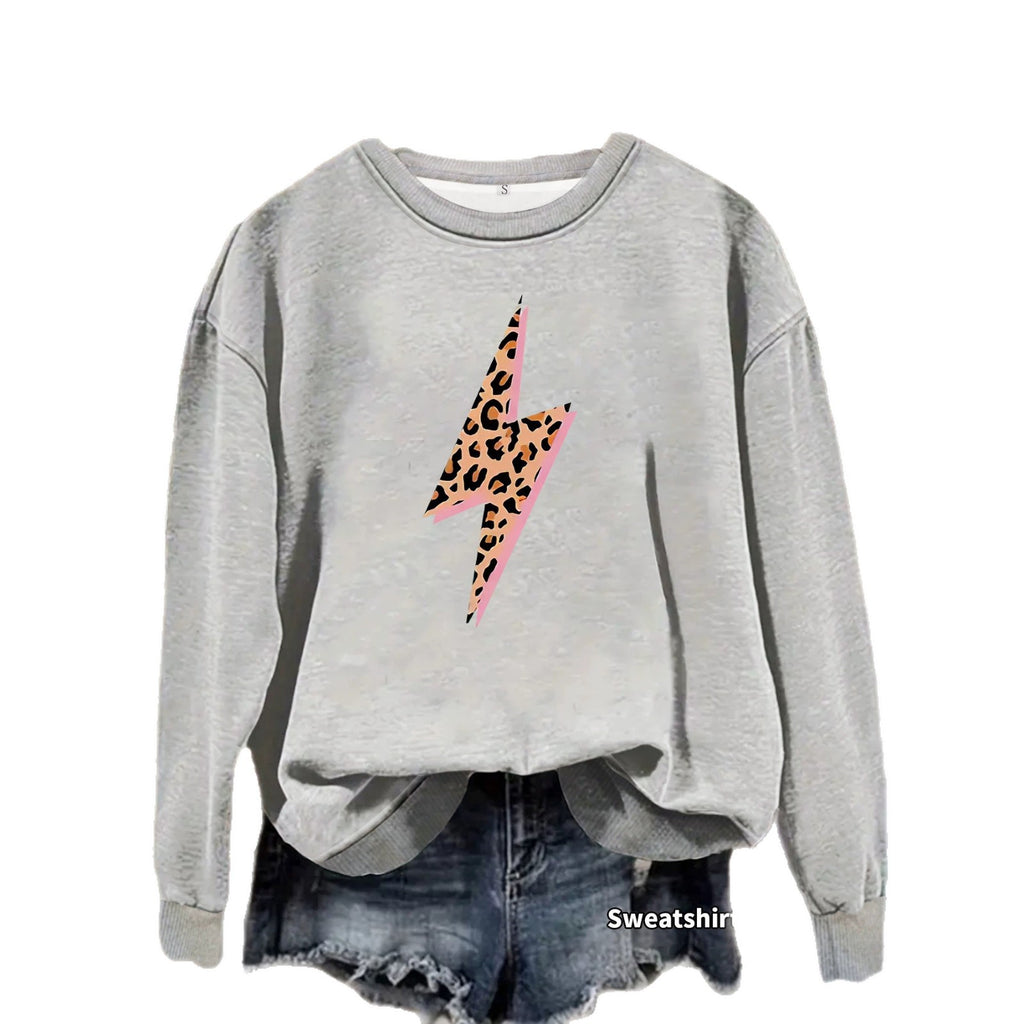Women's Thick Printed Lantern-Sleeve Sweatshirt