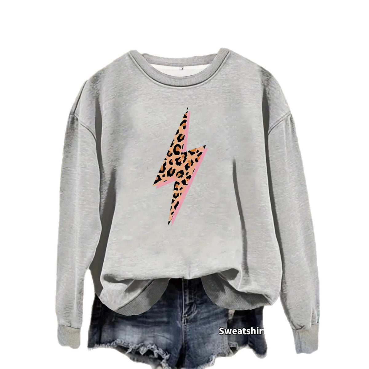 Women's Thick Printed Lantern-Sleeve Sweatshirt