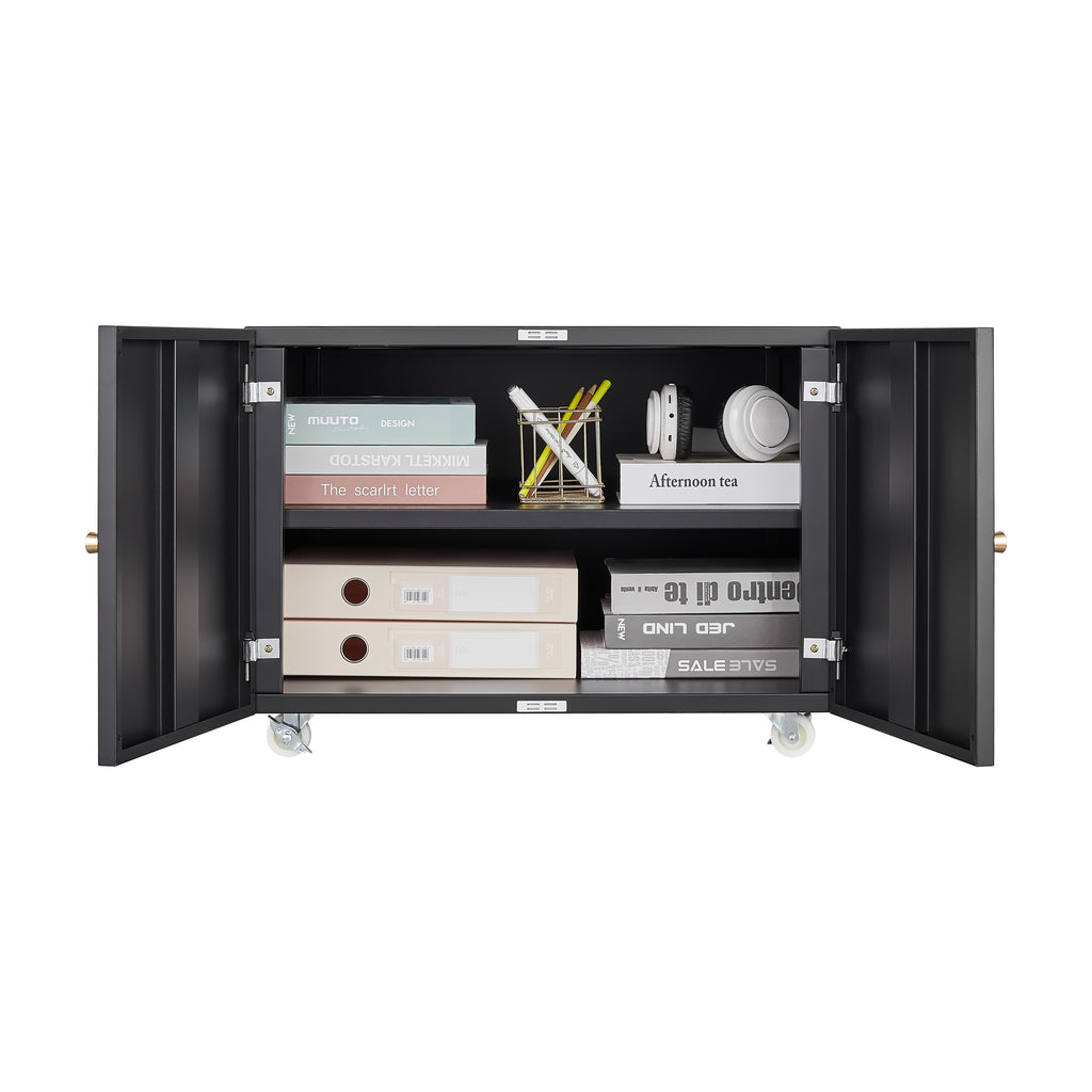 White Mobile Steel Copier Cabinet & Office Storage Stand