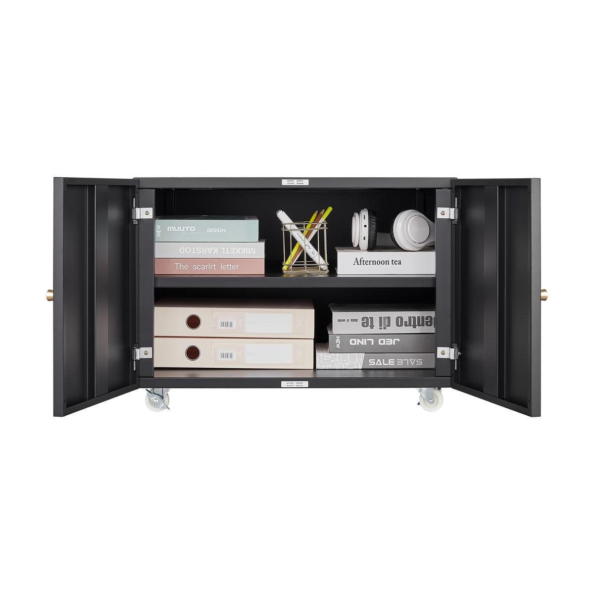 White Mobile Steel Copier Cabinet & Office Storage Stand