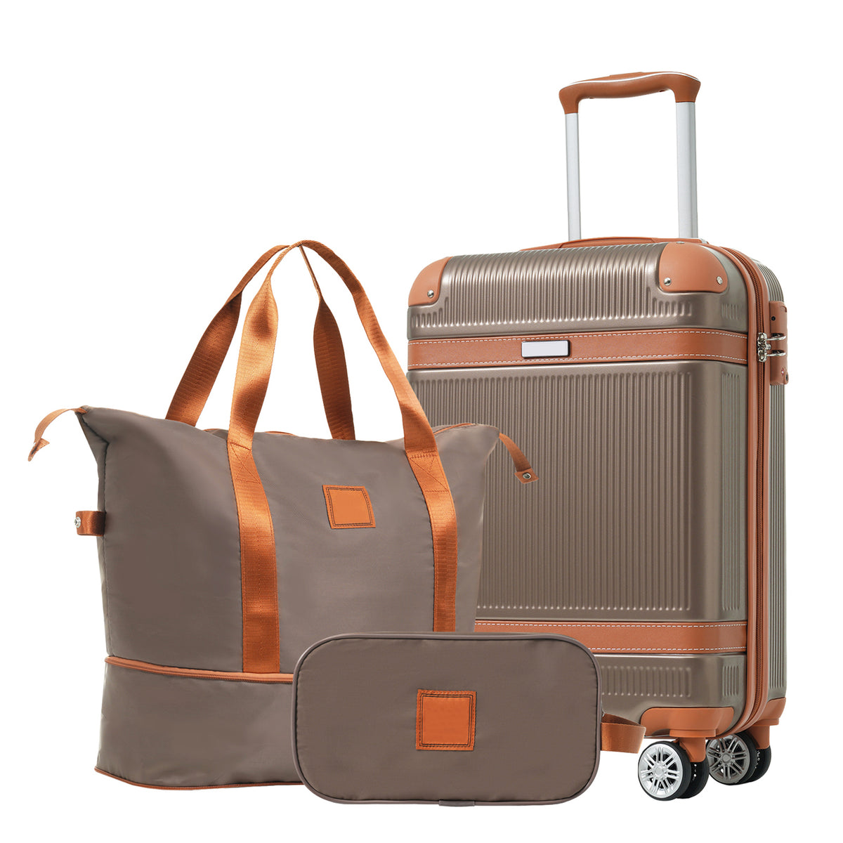 3-Piece Hardshell Spinner Luggage Set with TSA Lock – Copper