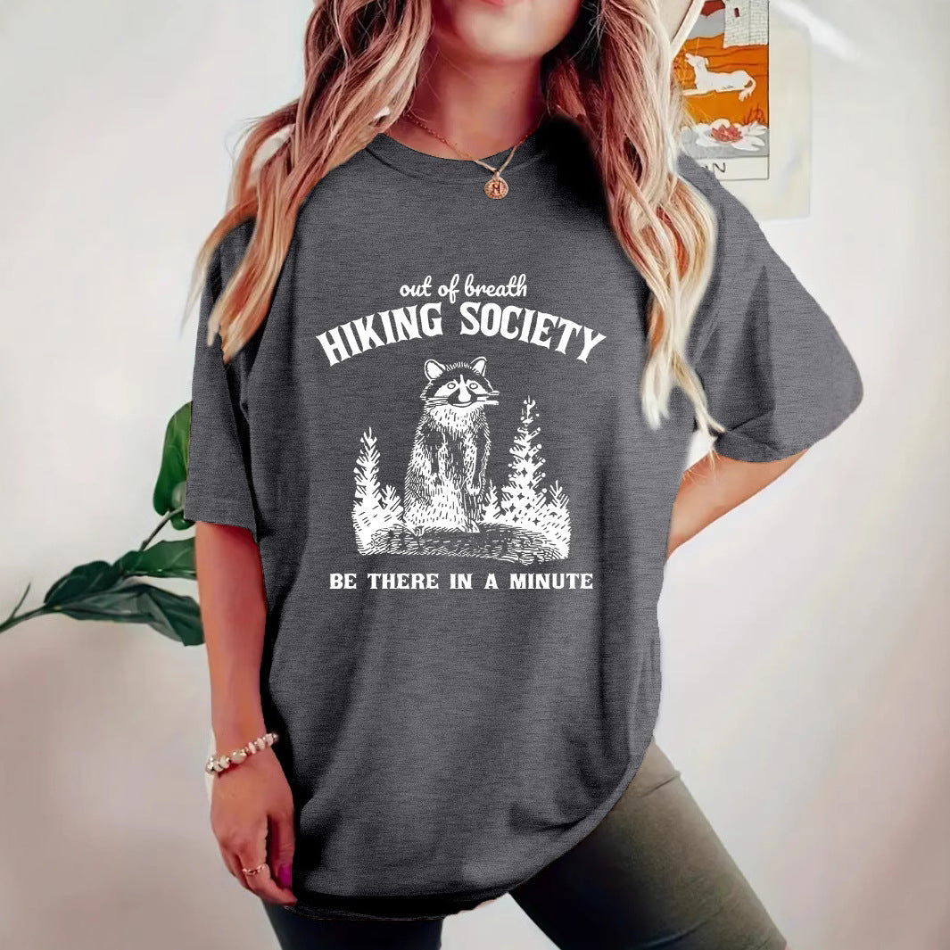 Short sleeved t-shirt printed with HIKING pattern