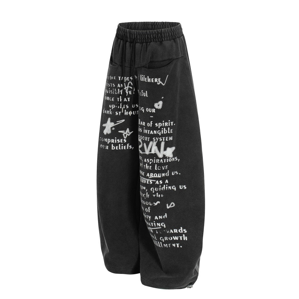 Men's Letter-Print Pocket Sweatpants