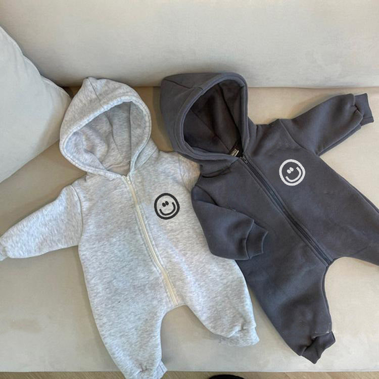 Baby Hooded Cotton Zip Jumpsuit