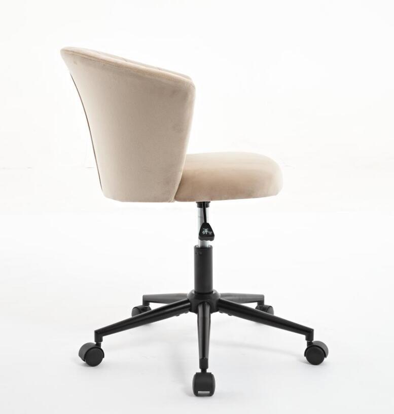 Camel Velvet-Style Swivel Office Chair