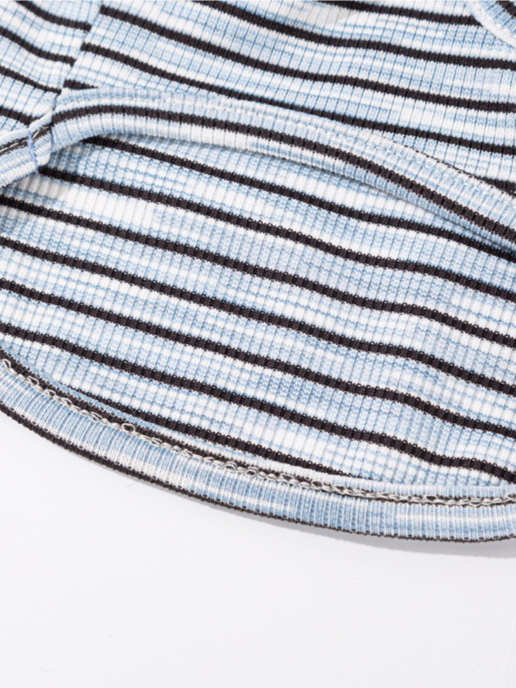 Striped tied pet top from Trendsi featuring a stylish design, perfect for small dogs or cats, with a colorful striped pattern.