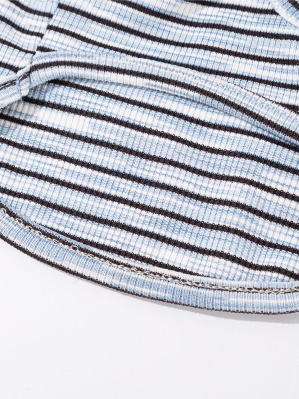 Striped tied pet top from Trendsi featuring a stylish design, perfect for small dogs or cats, with a colorful striped pattern.