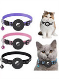 Trendsi All Devices Airtag Reflective Pet Collar with Bell, showing a close-up of the collar with reflective material and attached bell.