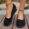 Wedge heel slip-on loafers by Trendsi featuring a sleek design, comfortable fit, and stylish wedge heel for casual or dressy wear.