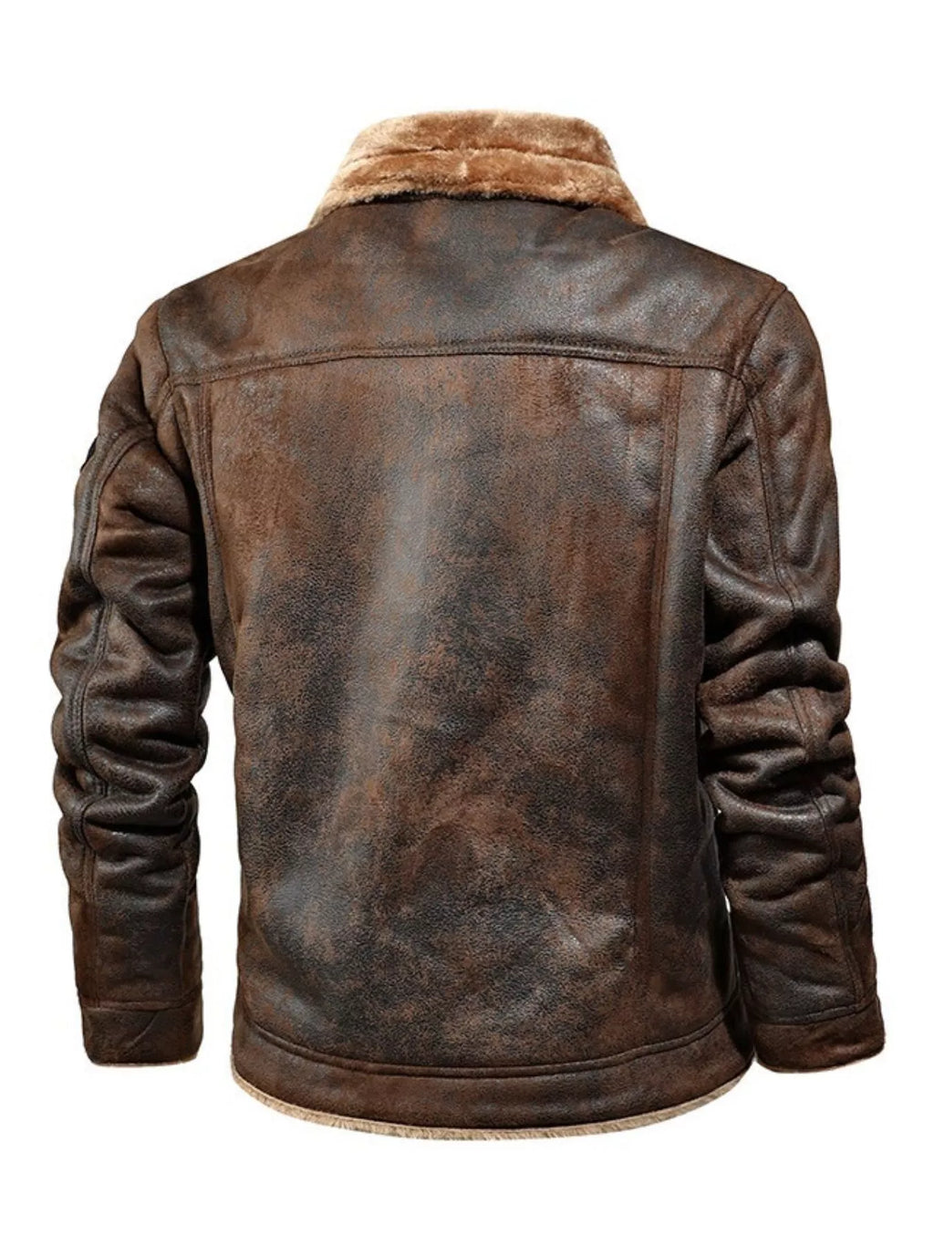 Men's plus size faux shearling-lined jacket, view 2