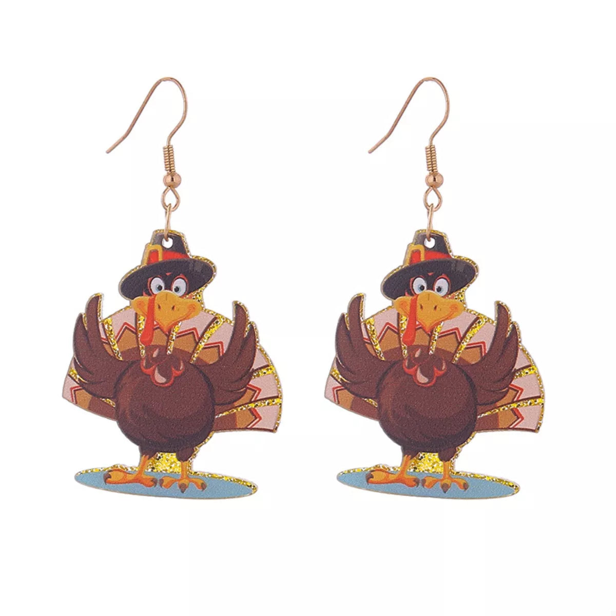 Thanksgiving turkey dangle earrings