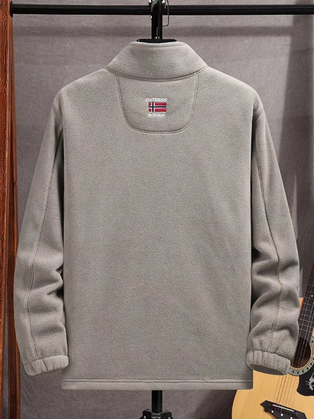 Men's zip-up long sleeve fleece jacket, view 5