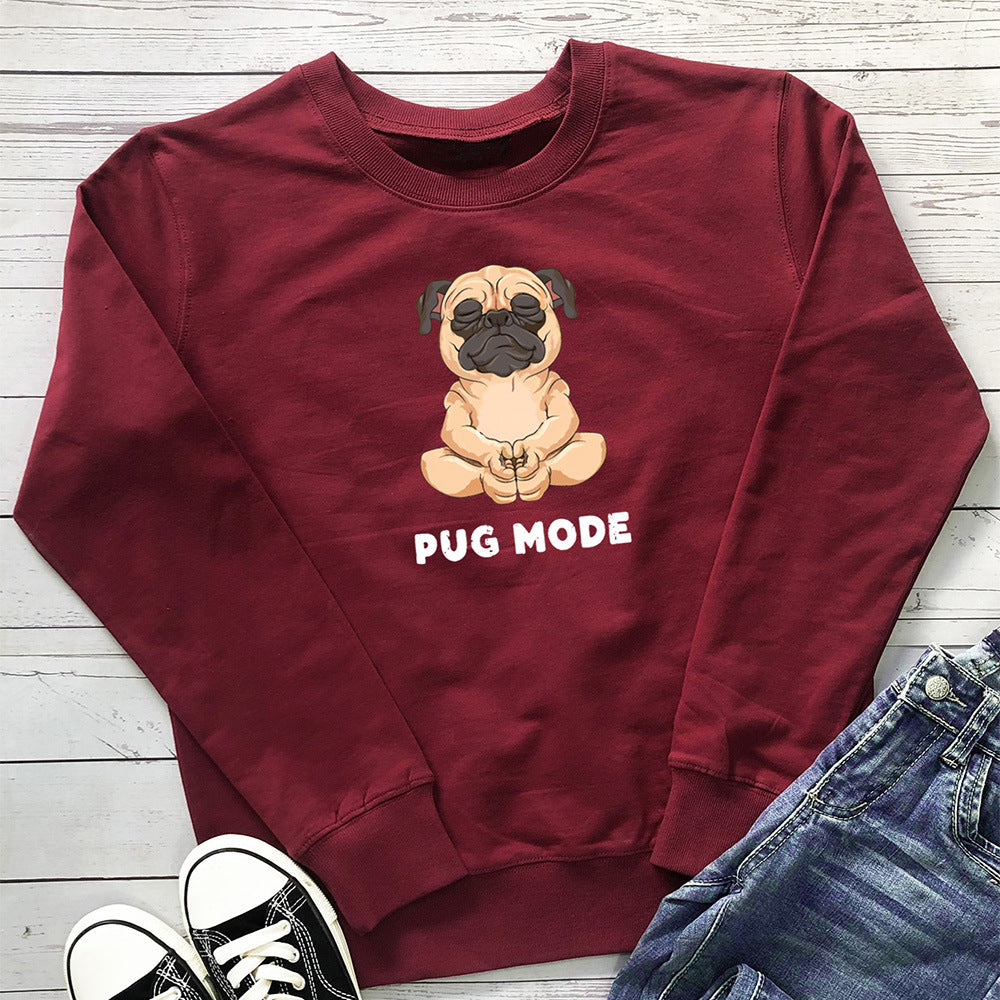 Women's PUG MODE Loose Crewneck Sweatshirt