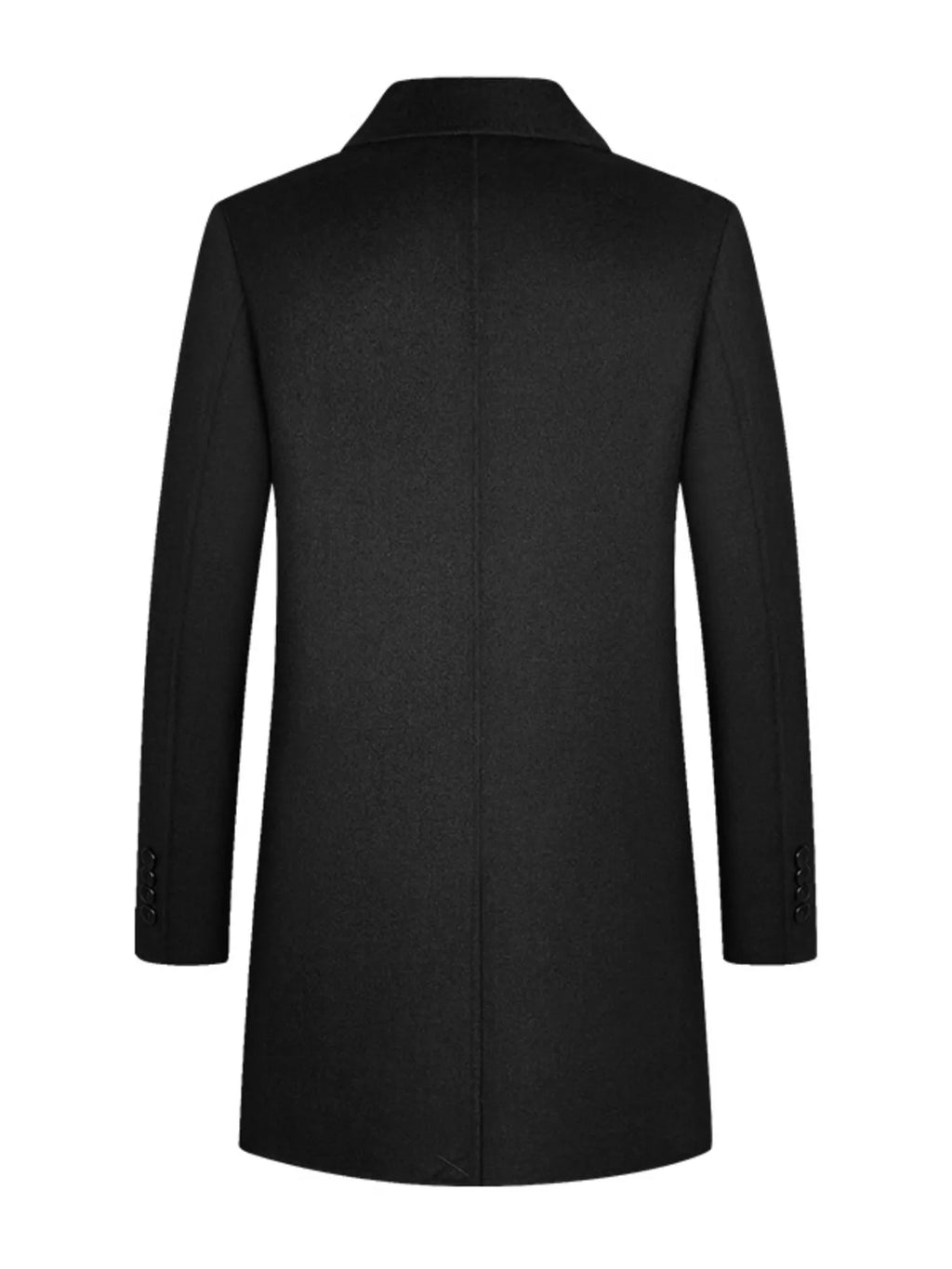 Men's plus size thick wool blend button-up coat, view 2