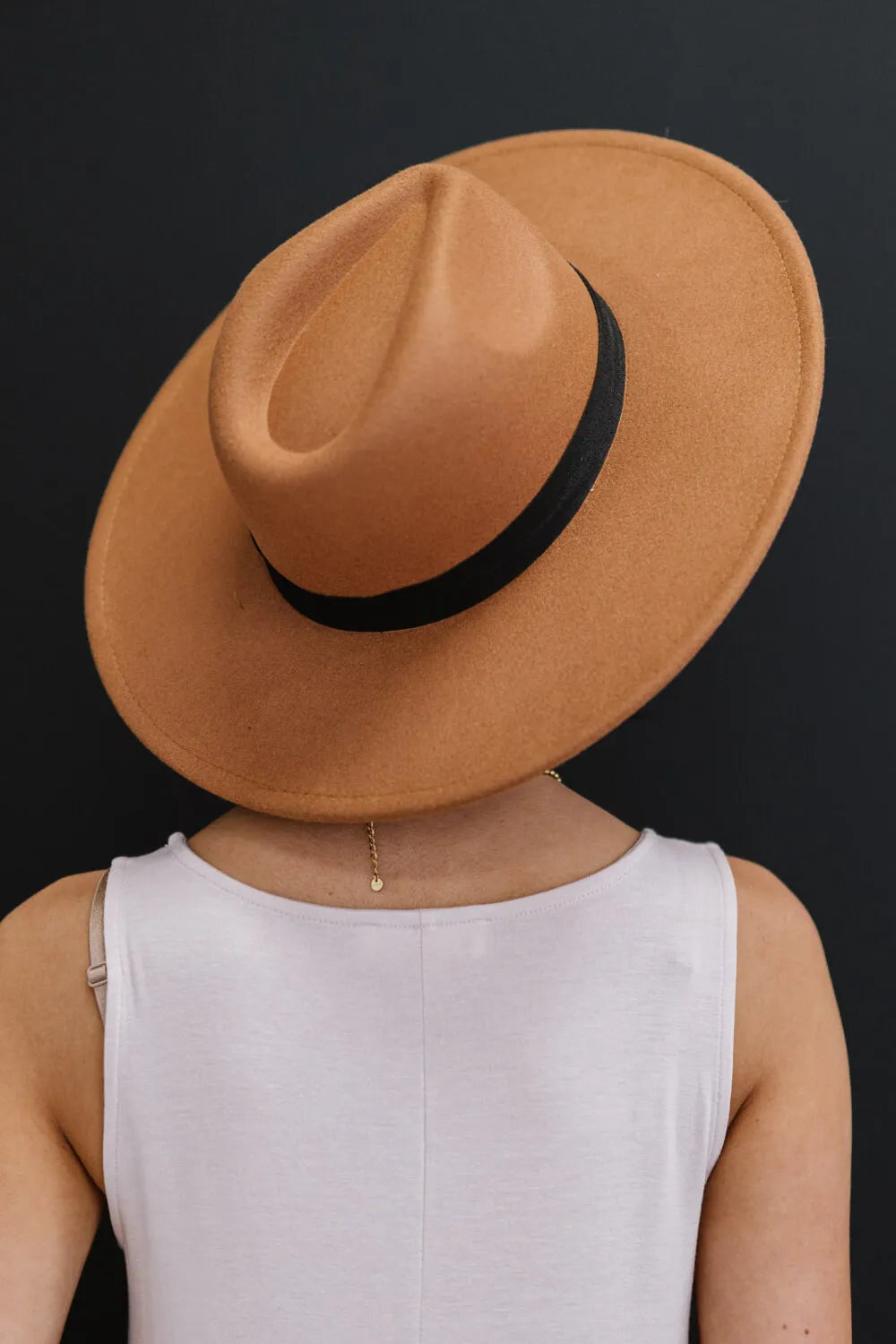 Fame You Got It Fedora Hat by Trendsi, stylish wide-brim fedora with a classic design in neutral color, perfect for fashion-forward looks.