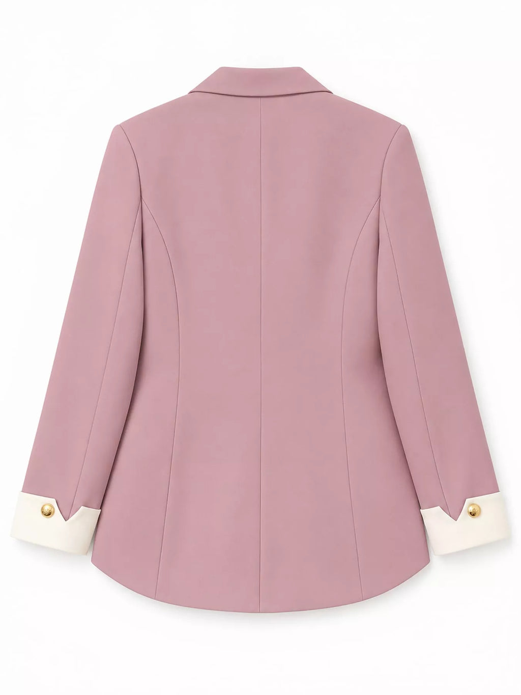 Plus size single-breasted blazer with gold button accents, view 30