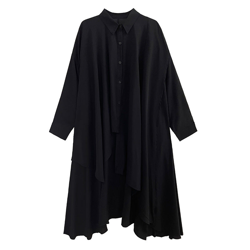 Dark wind bucket canopy shaped shirt skirt women's loose irregular top