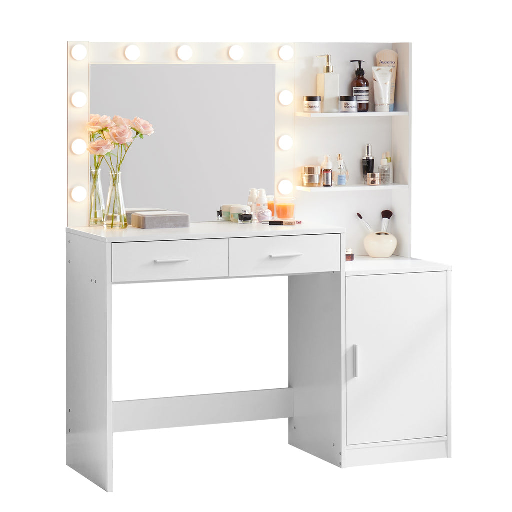 47-inch White Makeup Vanity Desk