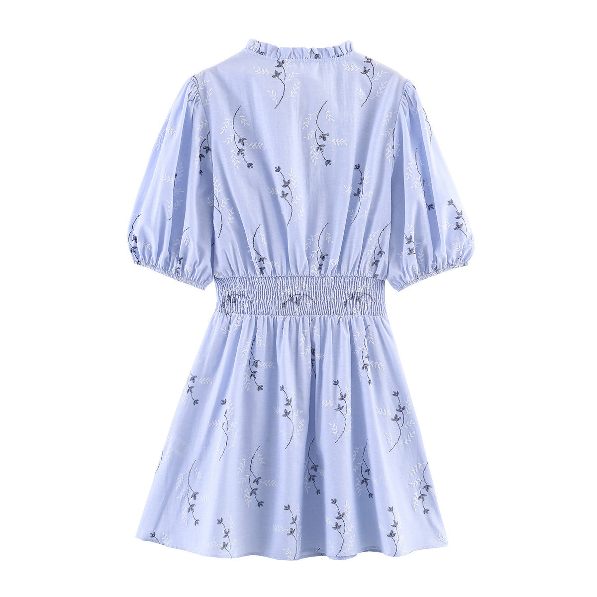 Holiday style embroidered printed dress