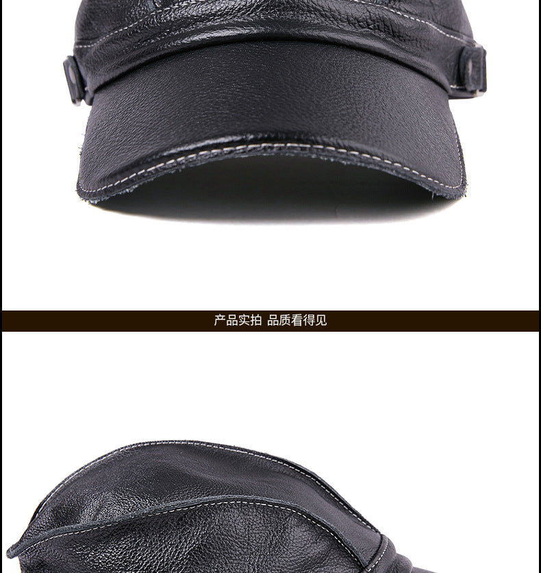 Adjustable Genuine Leather Baseball Cap