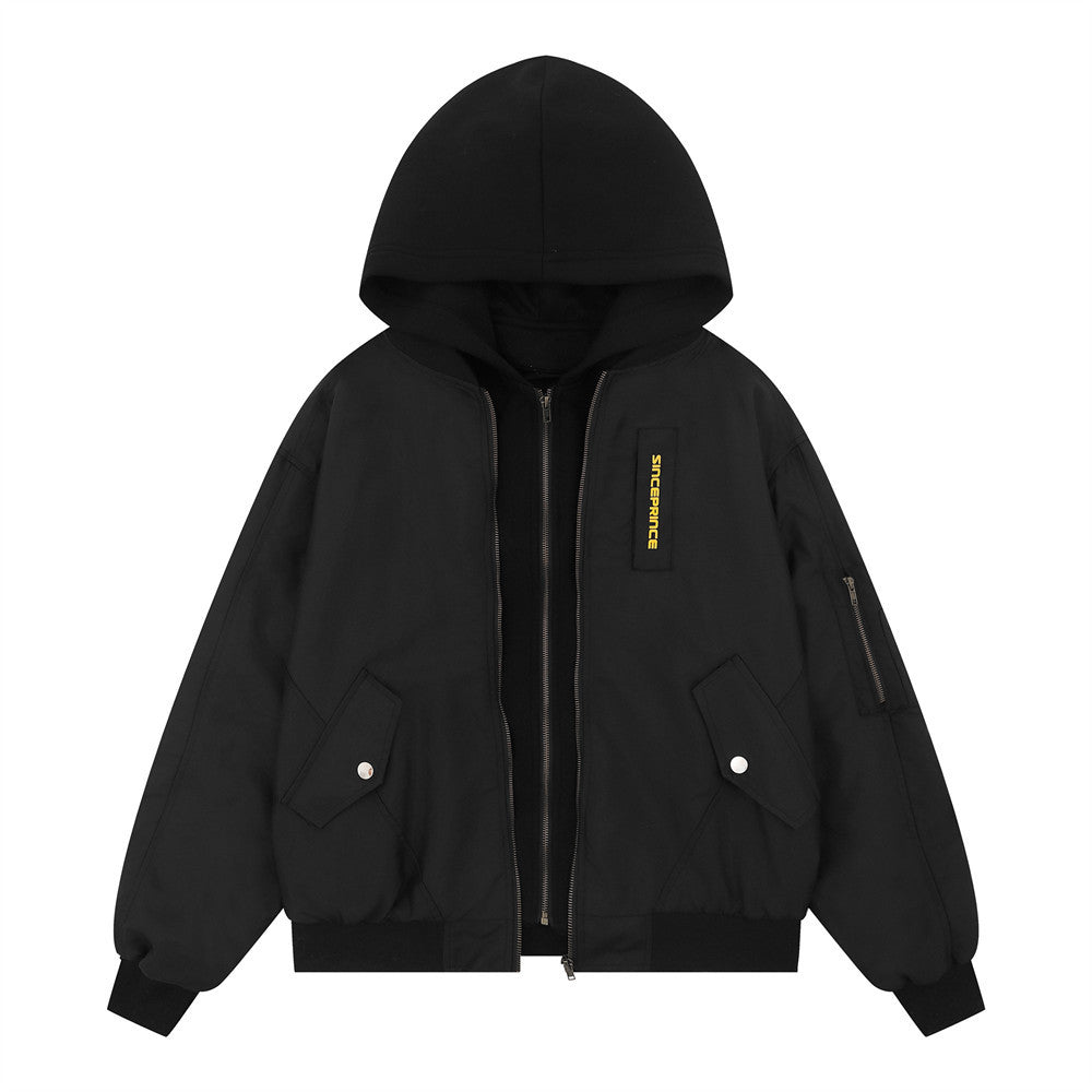 Layered-Look Hooded Jacket