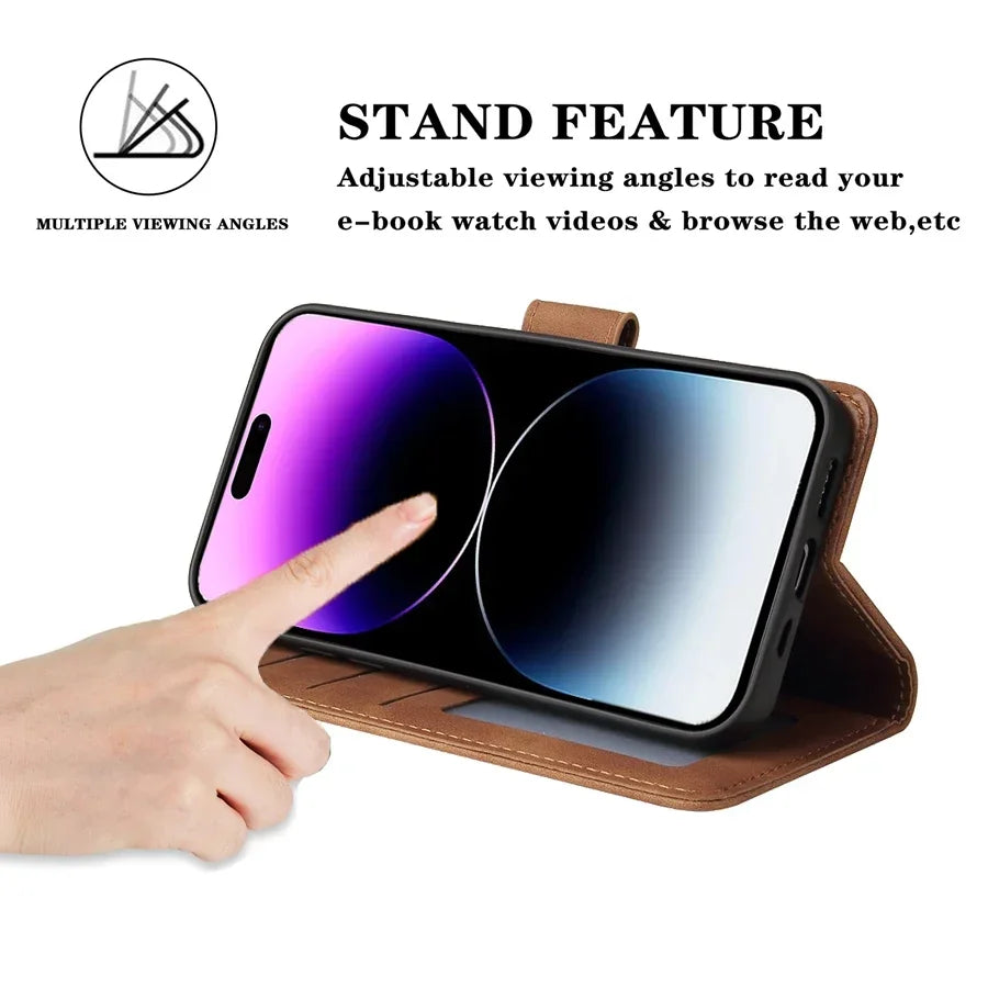 Leather Wallet Case for iPhone