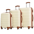 3-Piece Hardside Spinner Luggage Set with TSA Lock – Antique White