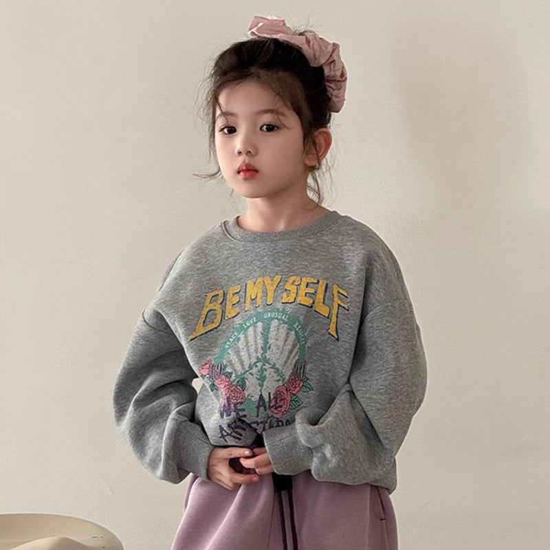 Kids' Unisex Cotton Fleece-Lined Hoodie – Light Gray