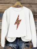 Women's Thick Printed Lantern-Sleeve Sweatshirt