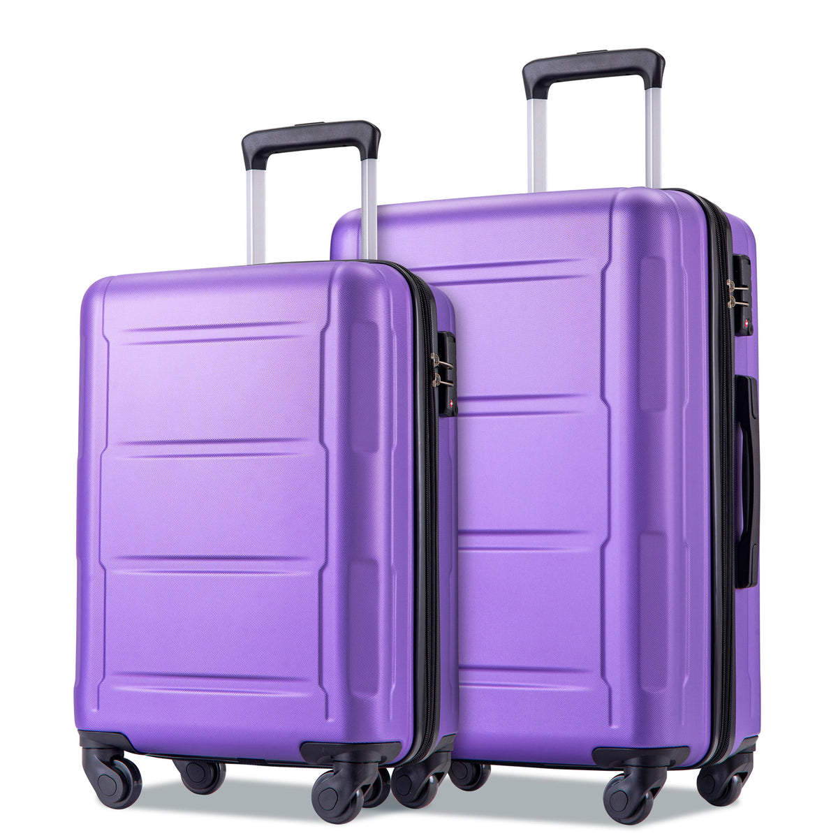 2-Piece Expandable Hardside Spinner Luggage Set with TSA Lock – Purple