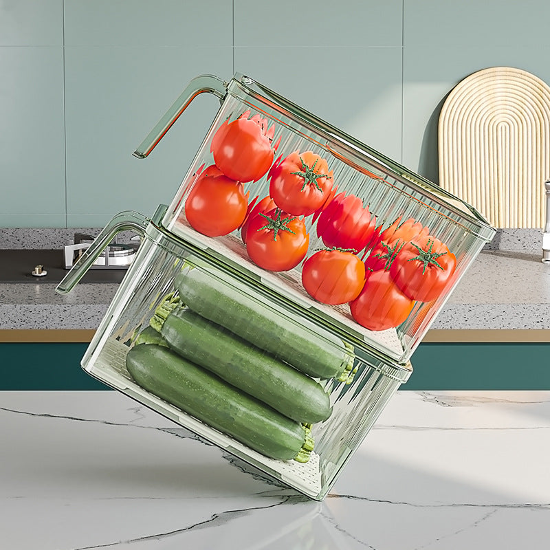 Stackable Refrigerator Food Storage Boxes with Handles