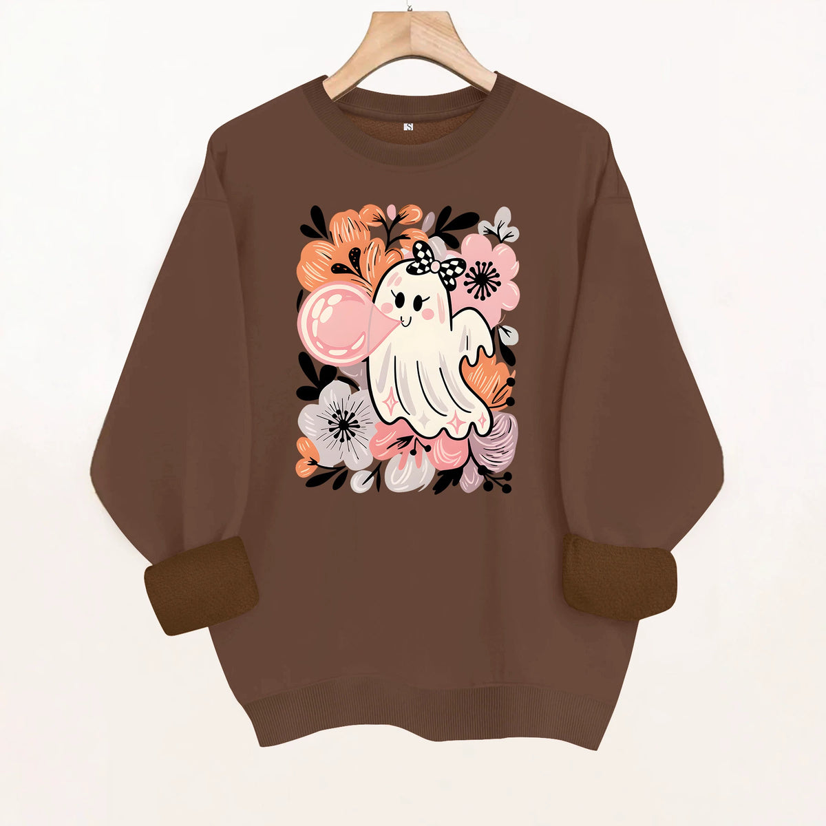 Women's Printed Lantern-Sleeve Crewneck Sweatshirt