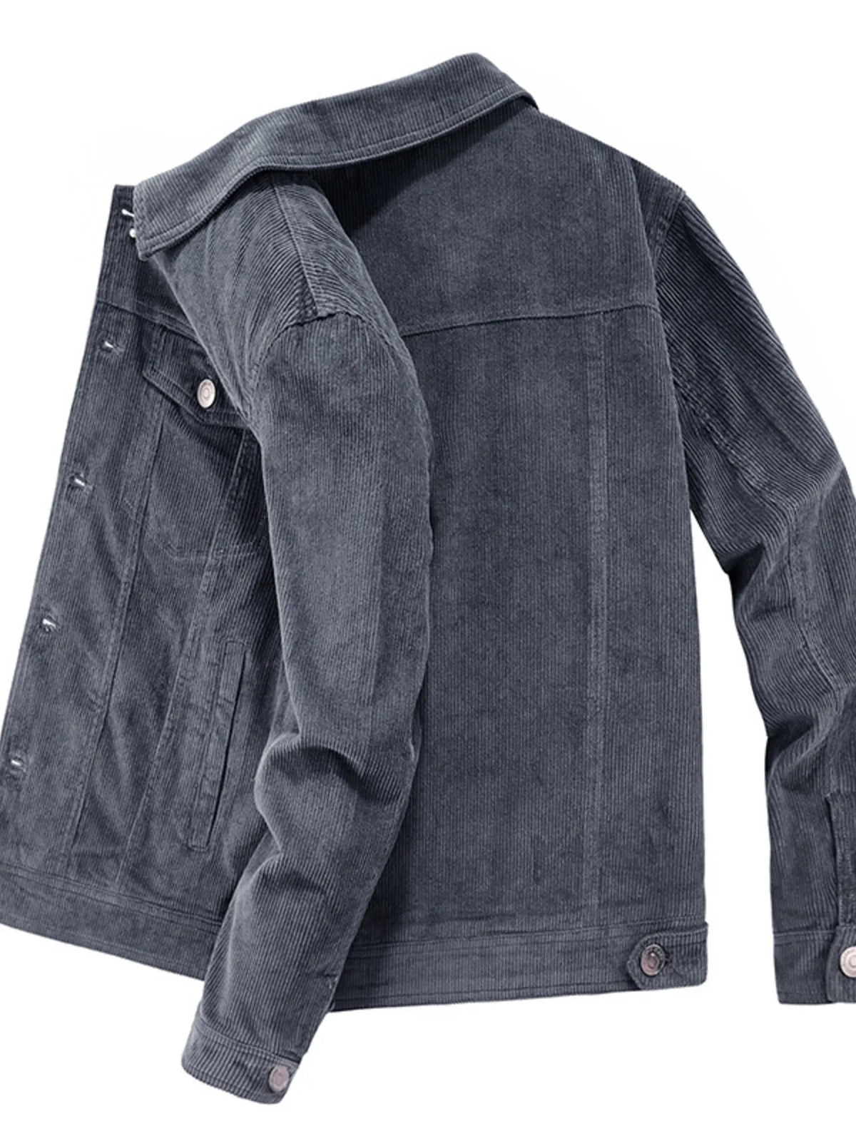 Men's plus size classic corduroy button-down jacket, view 5
